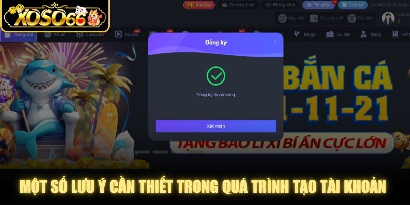 Một số lưu ý cần thiết trong quá trình tạo tài khoản thành viên