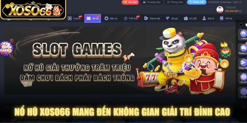 Nổ hũ XOSO66 mang đến không gian giải trí đỉnh cao với vô số game hot