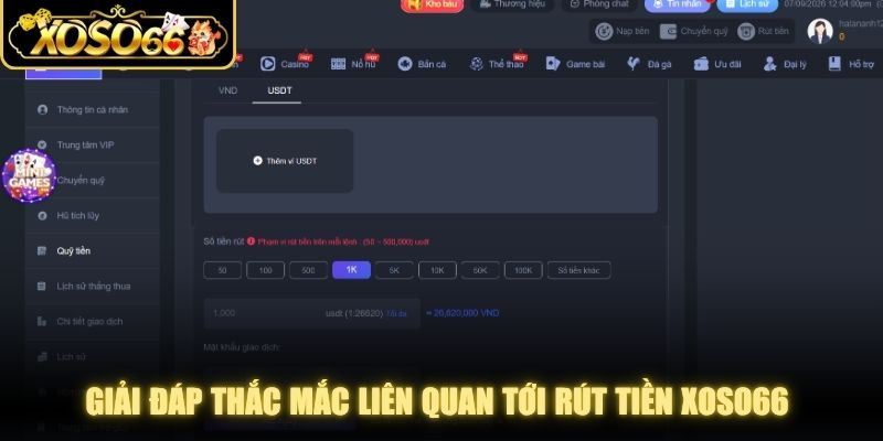Giải đáp thắc mắc liên quan tới rút tiền XOSO66 cho game thủ