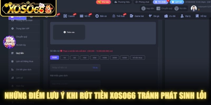Những điểm lưu ý khi rút tiền XOSO66 để tránh phát sinh lỗi